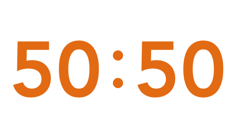 50：50